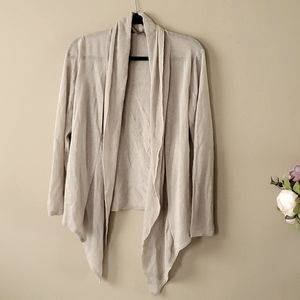 J. Jill Linen Textured Waterfall Open Front Cardigan Size M